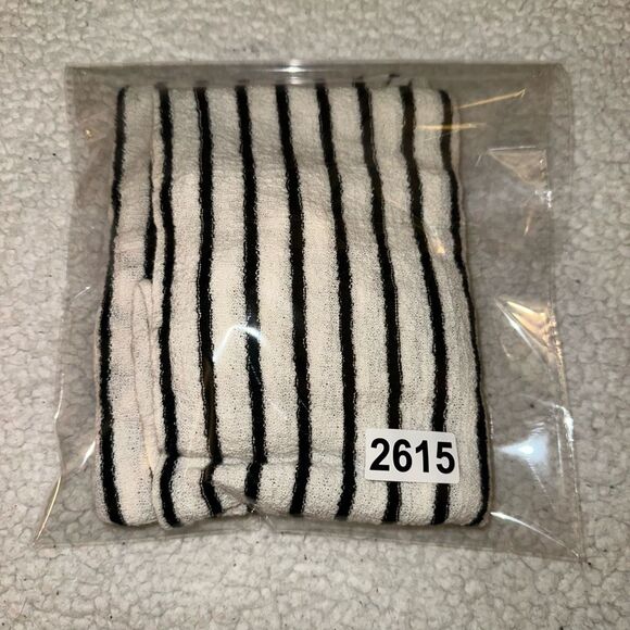 Madewell Texture & Thread Small Black Cream Stripe Faux Wrap Tee EUC - Picture 10 of 10